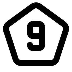 Pentagon Number 9 Icon from Tabler Line Set