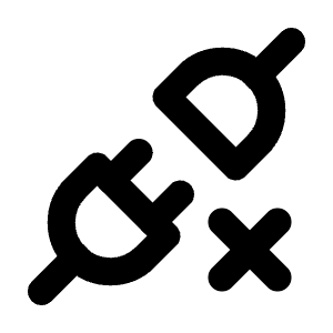 Plug Connected X Icon from Tabler Line Set