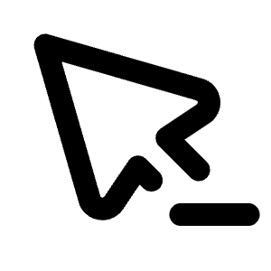 Pointer Minus Icon from Tabler Line Set