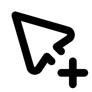Pointer Plus Icon from Tabler Line Set