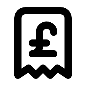 Receipt Pound Icon from Tabler Line Set