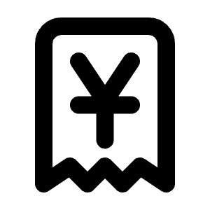 Receipt Yuan Icon from Tabler Line Set
