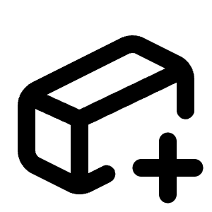 Rectangular Prism Plus Icon from Tabler Line Set