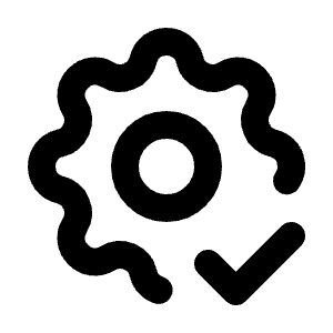 Settings Check Icon from Tabler Line Set