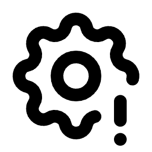 Settings Exclamation Icon from Tabler Line Set