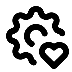 Settings Heart Icon from Tabler Line Set