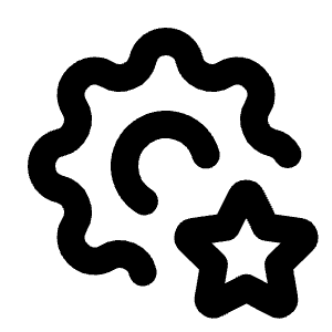 Settings Star Icon from Tabler Line Set
