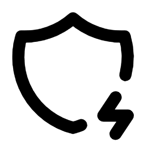 Shield Bolt Icon from Tabler Line Set