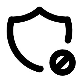 Shield Cancel Icon from Tabler Line Set