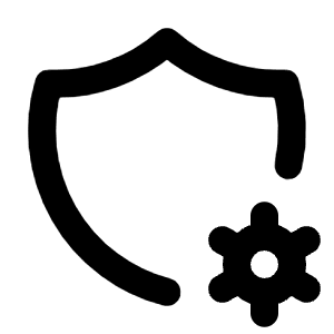 Shield Cog Icon from Tabler Line Set