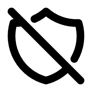 Shield Off Icon from Tabler Line Set