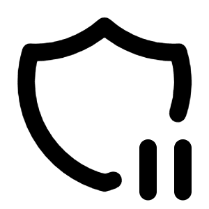 Shield Pause Icon from Tabler Line Set