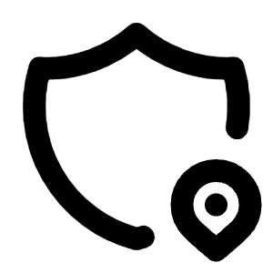 Shield Pin Icon from Tabler Line Set