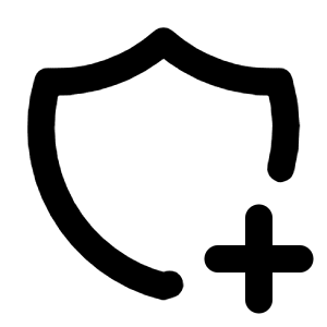 Shield Plus Icon from Tabler Line Set
