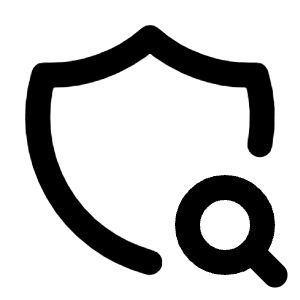 Shield Search Icon from Tabler Line Set