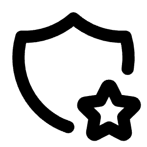 Shield Star Icon from Tabler Line Set