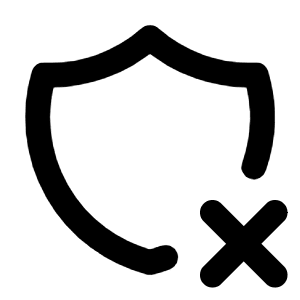 Shield X Icon from Tabler Line Set