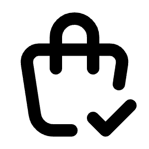 Shopping Bag Check Icon from Tabler Line Set