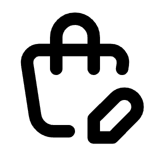 Shopping Bag Edit Icon from Tabler Line Set