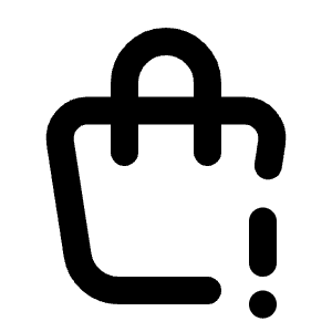 Shopping Bag Exclamation Icon from Tabler Line Set