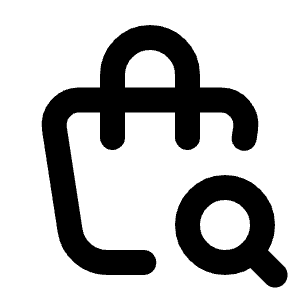 Shopping Bag Search Icon from Tabler Line Set