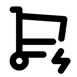 Shopping Cart Bolt Icon from Tabler Line Set