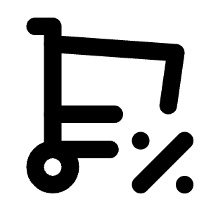 Shopping Cart Discount Icon from Tabler Line Set