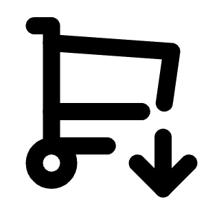 Shopping Cart Down Icon from Tabler Line Set