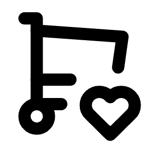 Shopping Cart Heart Icon from Tabler Line Set