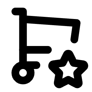 Shopping Cart Star Icon from Tabler Line Set