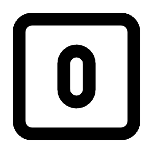 Square Number 0 Icon from Tabler Line Set