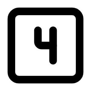 Square Number 4 Icon from Tabler Line Set
