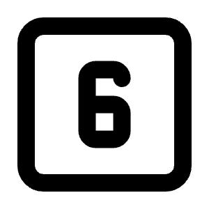 Square Number 6 Icon from Tabler Line Set