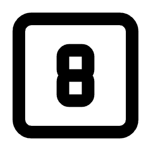 Square Number 8 Icon from Tabler Line Set