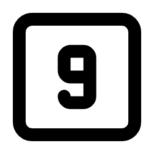 Square Number 9 Icon from Tabler Line Set