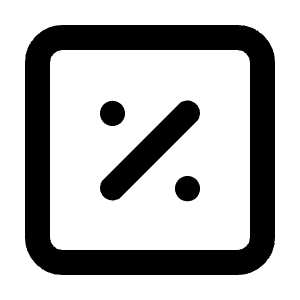 Square Percentage Icon from Tabler Line Set