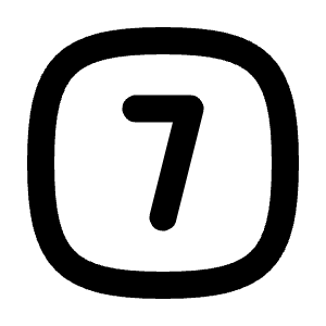 Square Rounded Number 7 Icon from Tabler Line Set