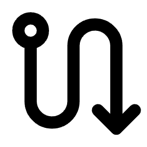 S Turn Down Icon from Tabler Line Set