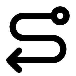 S Turn Left Icon from Tabler Line Set