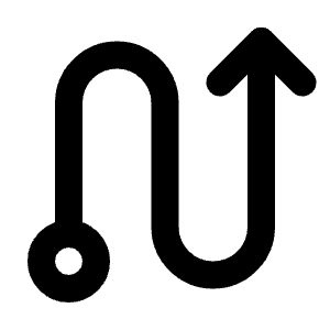 S Turn Up Icon from Tabler Line Set
