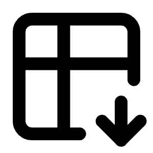 Table Down Icon from Tabler Line Set
