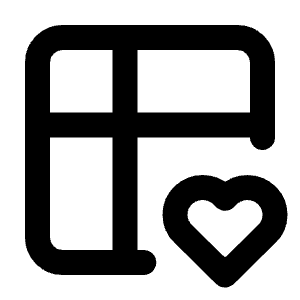 Table Heart Icon from Tabler Line Set
