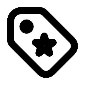 Tag Starred Icon from Tabler Line Set