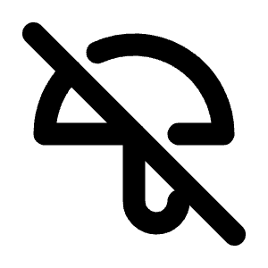 Umbrella Off Icon from Tabler Line Set