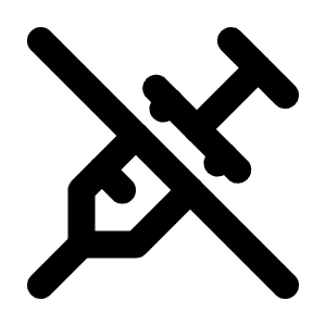 Vaccine Off Icon from Tabler Line Set