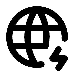 World Bolt Icon from Tabler Line Set