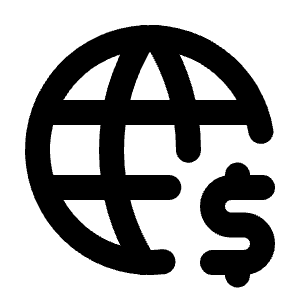 World Dollar Icon from Tabler Line Set