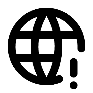 World Exclamation Icon from Tabler Line Set