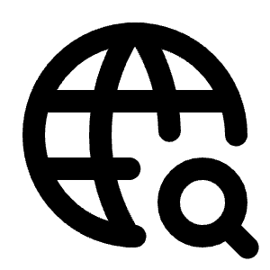 World Search Icon from Tabler Line Set