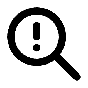 Zoom Exclamation Icon from Tabler Line Set